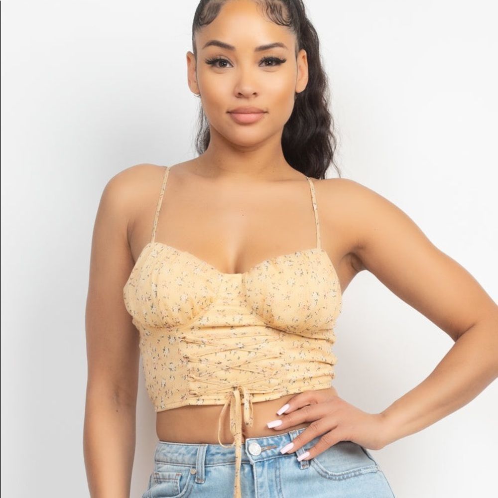 Floral Ditsy Front Tie Top